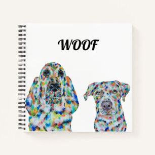 Hound Dog & Labrador Square Notebook Notizblock