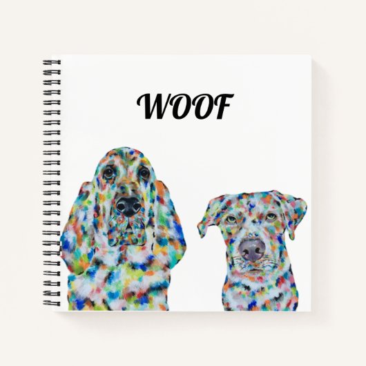 Hound Dog & Labrador Square Notebook Notizblock (Vorderseite)