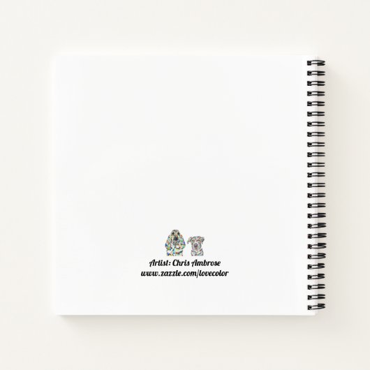 Hound Dog & Labrador Square Notebook Notizblock (Rückseite)