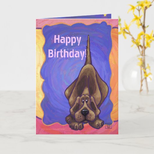 Hound Dog Party Center Karte (Gelbe Blume)