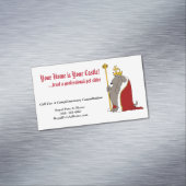 Hound Dog Royal Red Robes und Crown Pet Sitter Magnetische Visitenkarte (Beispiel)