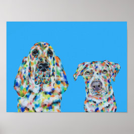 Hound Dog und Labrador Kunstposter Poster