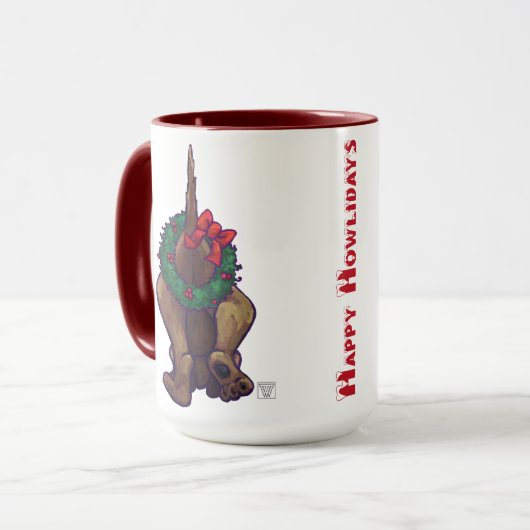Hound Dog Weihnachten Tasse (Vorderseite Links)