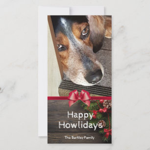 Hound Dog Weihnachts-Beagle Foto Happy Howlidays Feiertagskarte