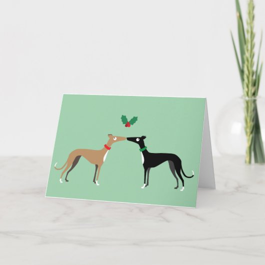 Hound kiss feiertagskarte (Vorderseite)