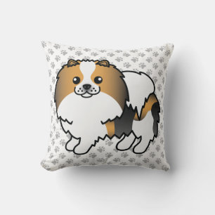 Hound Tricolor Spitz Niedlich Cartoon Dog & Paws Kissen