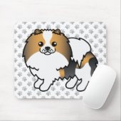 Hound Tricolor Spitz Niedlich Cartoon Dog & Paws Mousepad (Mit Mouse)