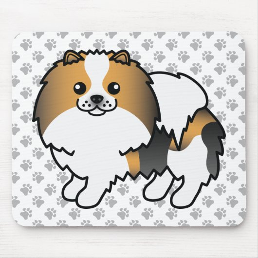 Hound Tricolor Spitz Niedlich Cartoon Dog & Paws Mousepad (Vorne)