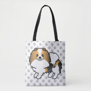 Hound Tricolor Spitz Niedlich Cartoon Dog & Paws Tasche