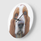Houndie Basset Hound Große Wanduhr (Winkel)