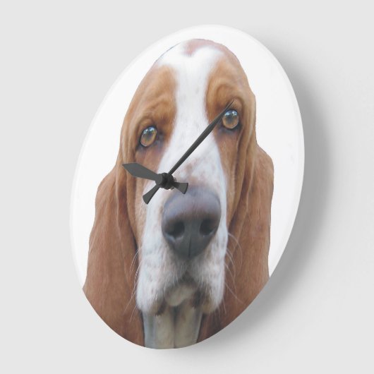 Houndie Basset Hound Große Wanduhr (Winkel)
