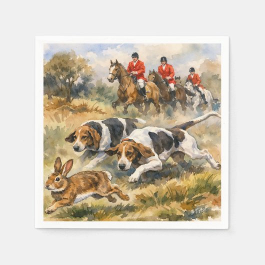 Hounds & Hase  Serviette (Vorderseite)