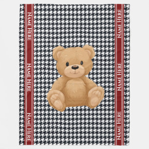 Houndstooth-Bärenheim Fleecedecke