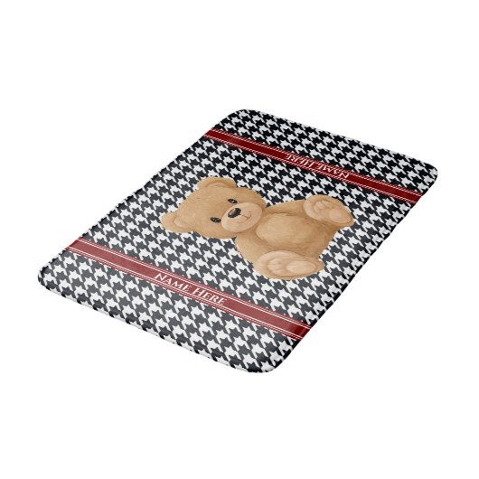 Houndstooth Bear Home, Badematte (Schrägansicht)