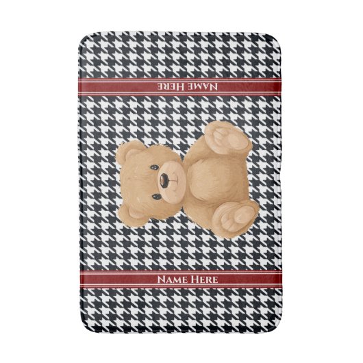 Houndstooth Bear Home, Badematte (Vorderseite Vertikal)