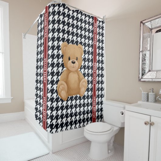 Houndstooth Bear Home, Duschvorhang (Beispiel)