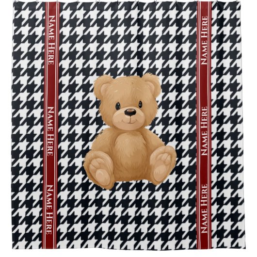 Houndstooth Bear Home, Duschvorhang (Vorderseite)