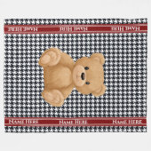 Houndstooth Bear Home Fleecedecke (Vorderseite (Horizontal))