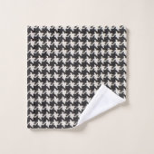 Houndstooth Black White Pattern Badhandtuch Set (Waschlappen)