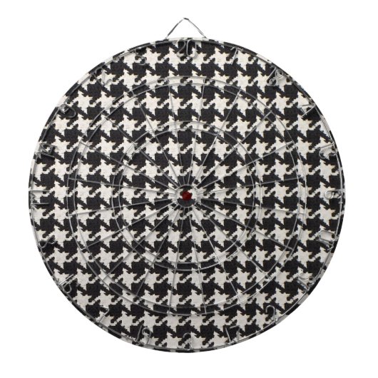 Houndstooth Black & White Pattern Dartscheibe (vorne)