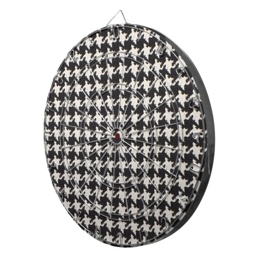 Houndstooth Black & White Pattern Dartscheibe (Vorderseite rechts)