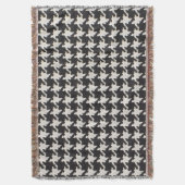 Houndstooth Black White Pattern Decke (Vorderseite Vertikal)
