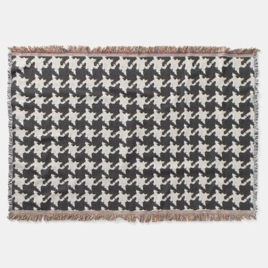 Houndstooth Black White Pattern Decke (Vorderseite)