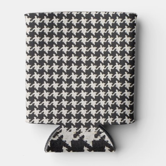 Houndstooth Black White Pattern Dosenkühler (Vorderseite)