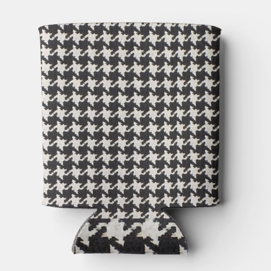 Houndstooth Black White Pattern Dosenkühler (Rückseite)