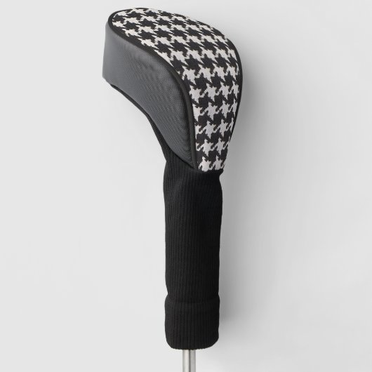 Houndstooth Black White Pattern Golf Headcover (angewinkelt)