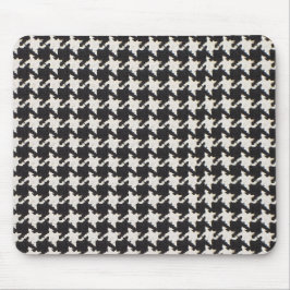 Houndstooth Black & White Pattern Mousepad