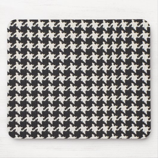 Houndstooth Black & White Pattern Mousepad (Vorne)