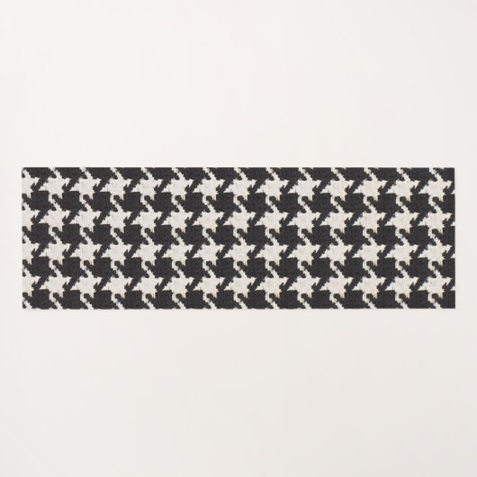 Houndstooth Black White Pattern Yogamatte (Rückseite (Horizontal))