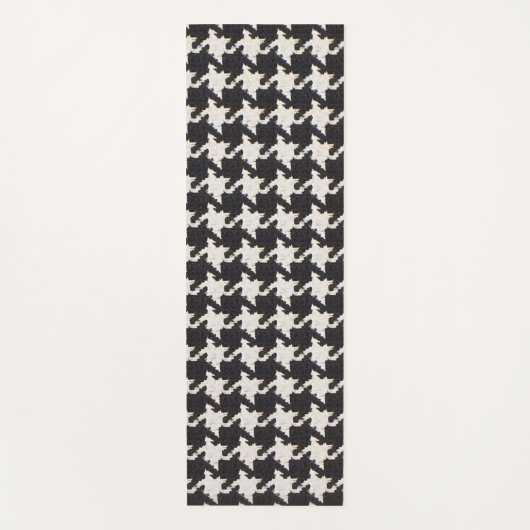 Houndstooth Black White Pattern Yogamatte (Vorderseite)