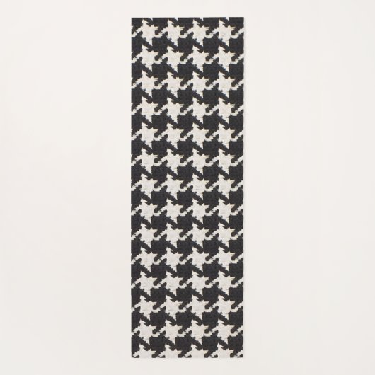 Houndstooth Black White Pattern Yogamatte (Rückseite)