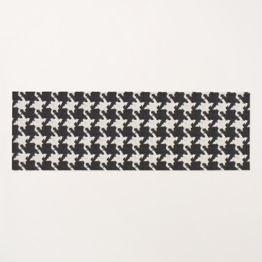 Houndstooth Black White Pattern Yogamatte (Vorderseite (Horizontal))