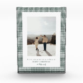 Houndstooth Brunswick Green Rahmenfoto  Fotoblock (Vorderseite)