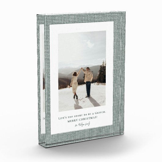 Houndstooth Brunswick Green Rahmenfoto  Fotoblock (Links)
