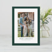 Houndstooth classic Christmas Green Feiertagskarte (Stehend Vorderseite)