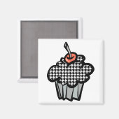 Houndstooth-Cupcake Magnet (Vorderseite/Rückseite)