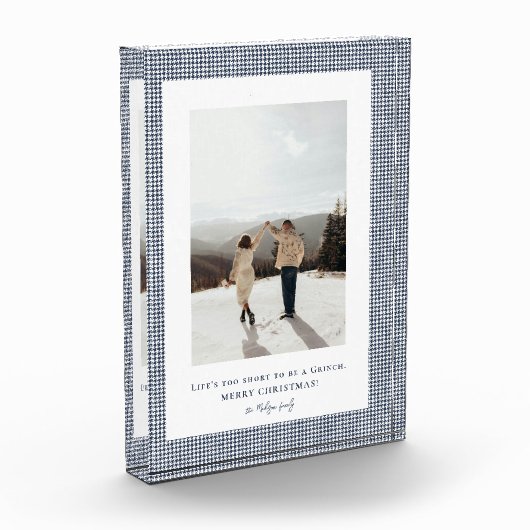 Houndstooth-Daunenmantel Rahmenfoto Fotoblock (Links)