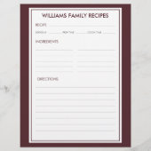 Houndstooth Family Name Recipe Insert (Vorderseite)