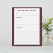 Houndstooth Family Name Recipe Insert (Stehend Vorderseite)