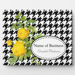 Houndstooth Gelbe Rose Boutique Fotoplatte
