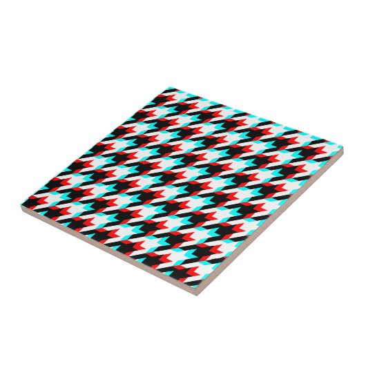 Houndstooth-Glitch-Kachel Fliese (Seite)