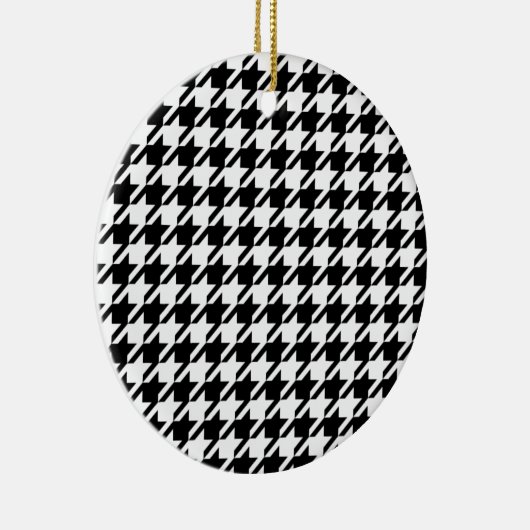 Houndstooth Large Classic Pattern Keramik Ornament (Rechts)
