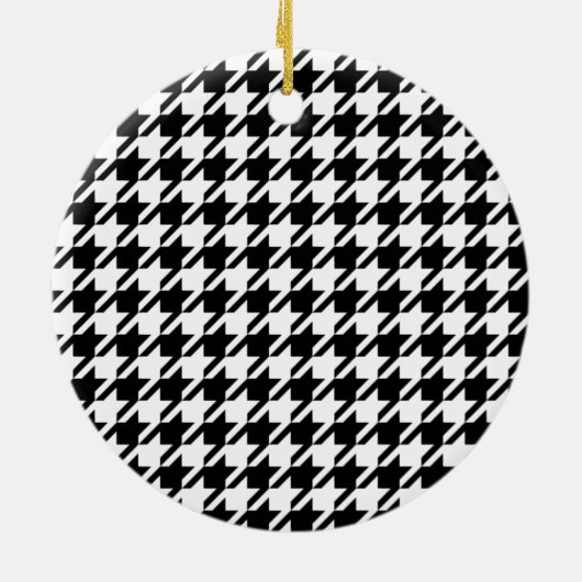 Houndstooth Large Classic Pattern Keramik Ornament (Hinten)