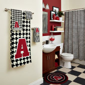 Houndstooth monogram bath towel set