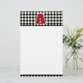 Houndstooth-Monogramm   Briefpapier (Stehend Vorderseite)