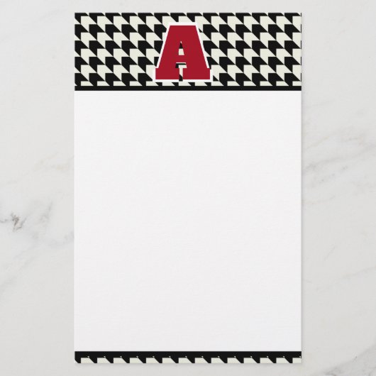 Houndstooth-Monogramm   Briefpapier (Vorderseite)